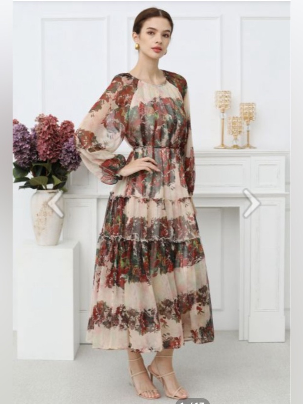 NWOT Chicwish Dark Floral Maxi Dress